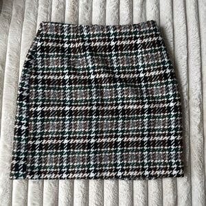 H&M Plaid Mini Skirt - Black, White, Brown, Green